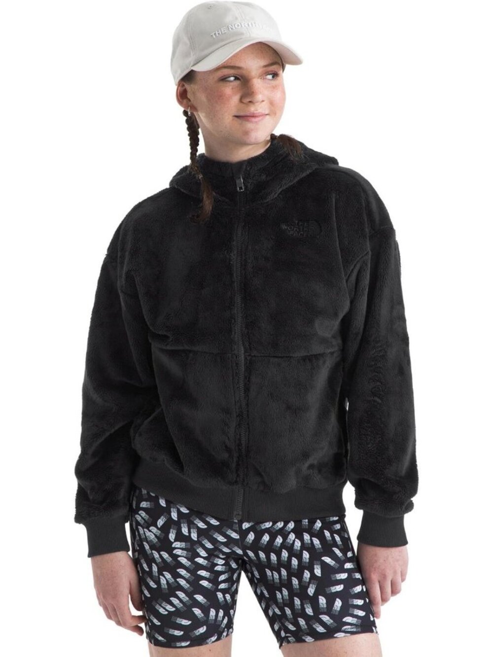 Cozy Girls' Fleece Full Zip Hoodie | Soft Hooded Jacket with Pockets & Ribbed